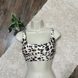 Aerie Size Small Leopard Print Scoop Swimwear Bikini Top